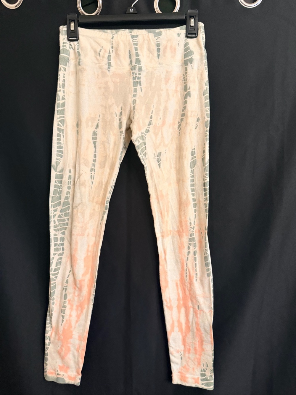 Hard Tail Peach and Sage Tie-Dye Leggings Size M